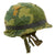 Original U.S. Vietnam War Named M1-C Paratrooper Helmet with Reversible Camouflage Cover & M-151 "Mutt" Inner Tube Band - Complete Original Items