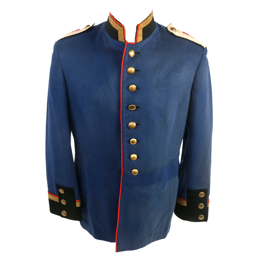 Original German Pre-WWI Imperial German Prussian Army Artillery Regiment M1895 Dunkelblau Waffenrock Tunic With  Unit Corresponding Shoulder Straps Original Items
