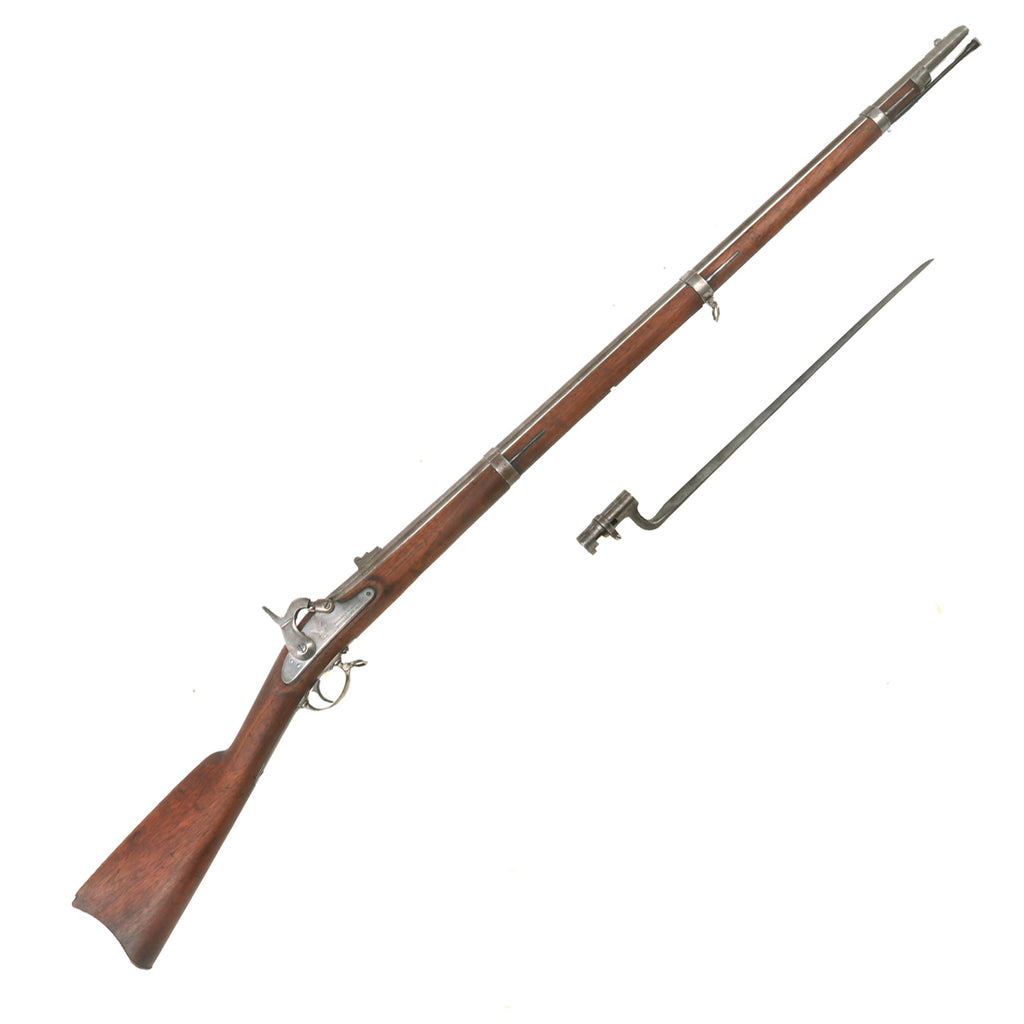 Original U.S. Civil War Springfield Model 1861 Contract Rifled Musket by Savage with N.J. Surcharge and Bayonet - Dated 1863 Original Items