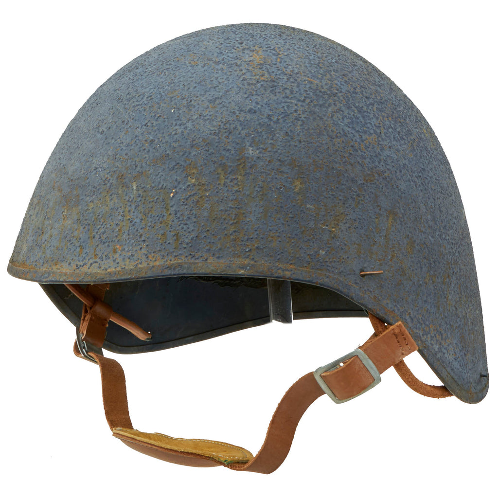 Original U.S. WWII Navy USN MK2 Talker Flak Helmet with Chin Strap Original Items
