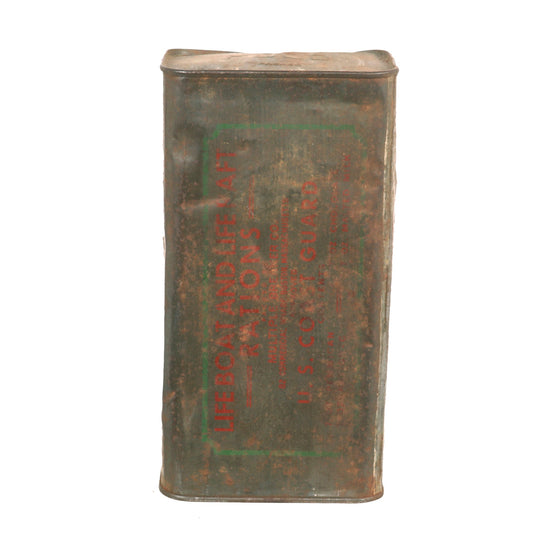 Original U.S. WWII 1945 Dated U.S. Coast Guard Lifeboat and Life Raft Rations Can - Full and Unopened Original Items