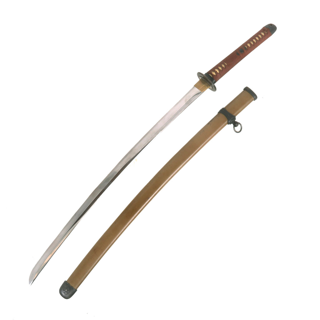 Original WWII Japanese Army Officer P-1944 Rinji Seikishi Shin-Gunto Katana Sword by KATSUTERU with Scabbard - Dated 1945 Original Items