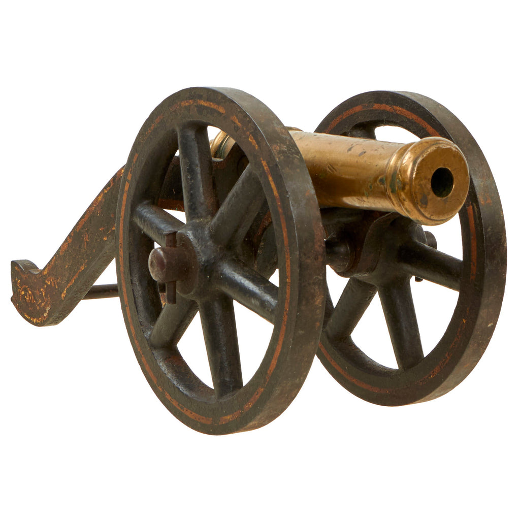 Original 19th Century U.S. Brass Signal Cannon on Custom Steel Field Carriage with Steel Wheels Original Items