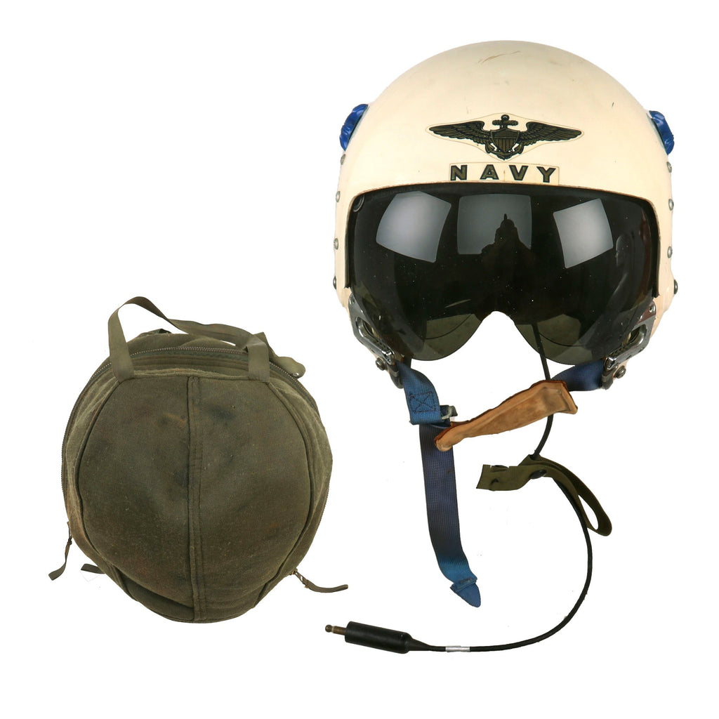 Original U.S. Vietnam War US Navy Pilot Dual Visor APH-6CMSI Flight Helmet by Sierra Engineering Co. with Original Early “Bowling Ball” Bag Original Items