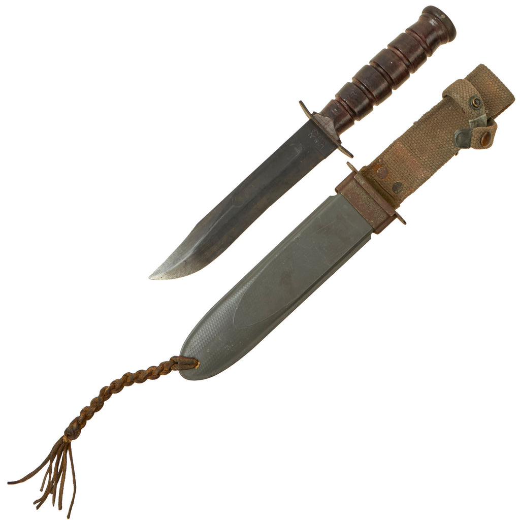 Original U.S. WWII Unissued Pre-1944 USN Mark 2 KA-BAR Fighting Knife by CAMILLUS with USN MK2 Scabbard Original Items