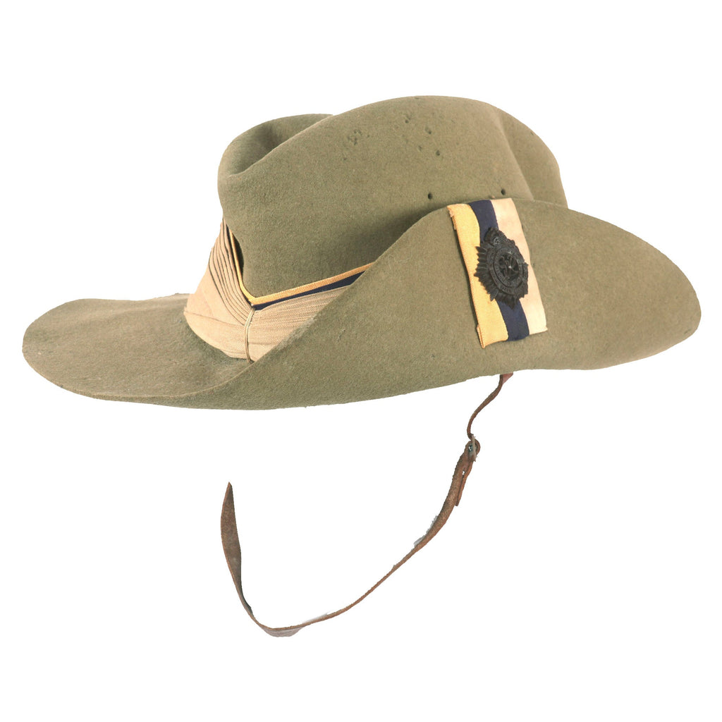 Original British WWII 1942-Dated Slouch Hat with Royal Army Service Corps Badge & Flash - Size 7⅝ - As Worn by Chindits Original Items