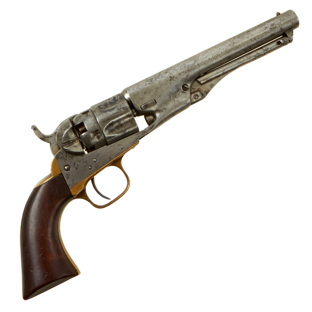 Original U.S. Civil War Era Colt Style Unmarked M-1862 Police Pocket .36cal Percussion Revolver with 5 ½" Barrel - Matching Serial 52 Original Items