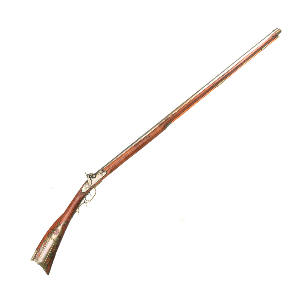 Original U.S. Lancaster Pennsylvania Style Percussion Rifle with Flame Maple Stock and Set Trigger - Circa 1845 Original Items