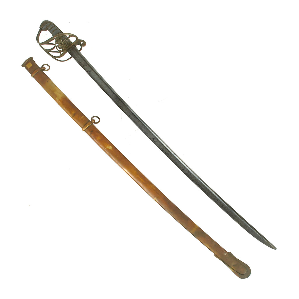 Original British First Anglo-Burmese War Era 1822 Pattern Infantry Officer’s Sword & Scabbard with George IV Royal Cypher Original Items