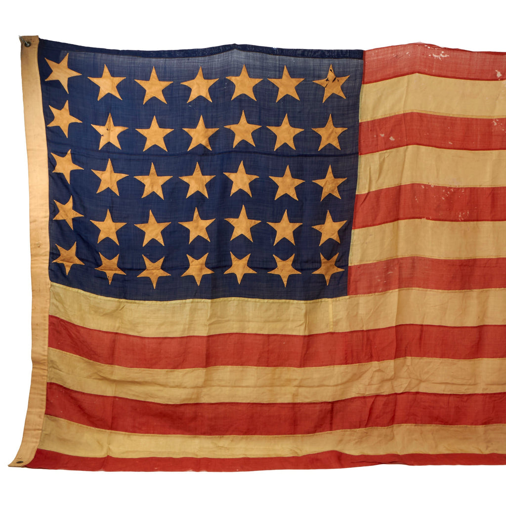 Original U.S. Civil War Incredibly Rare 35-Star Flag 1863-1865 with Hand-Stitched Stars by Terry & Della Torre New York - Roughly 69x120” Original Items