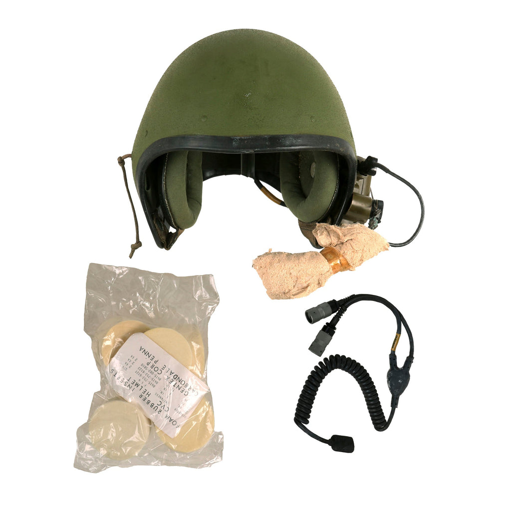 Original U.S. Vietnam War Unissued CVC T56-6 Combat Vehicle Crewman Tanker Helmet with SA-1552/G Transceiver & Rubber Inserts Original Items