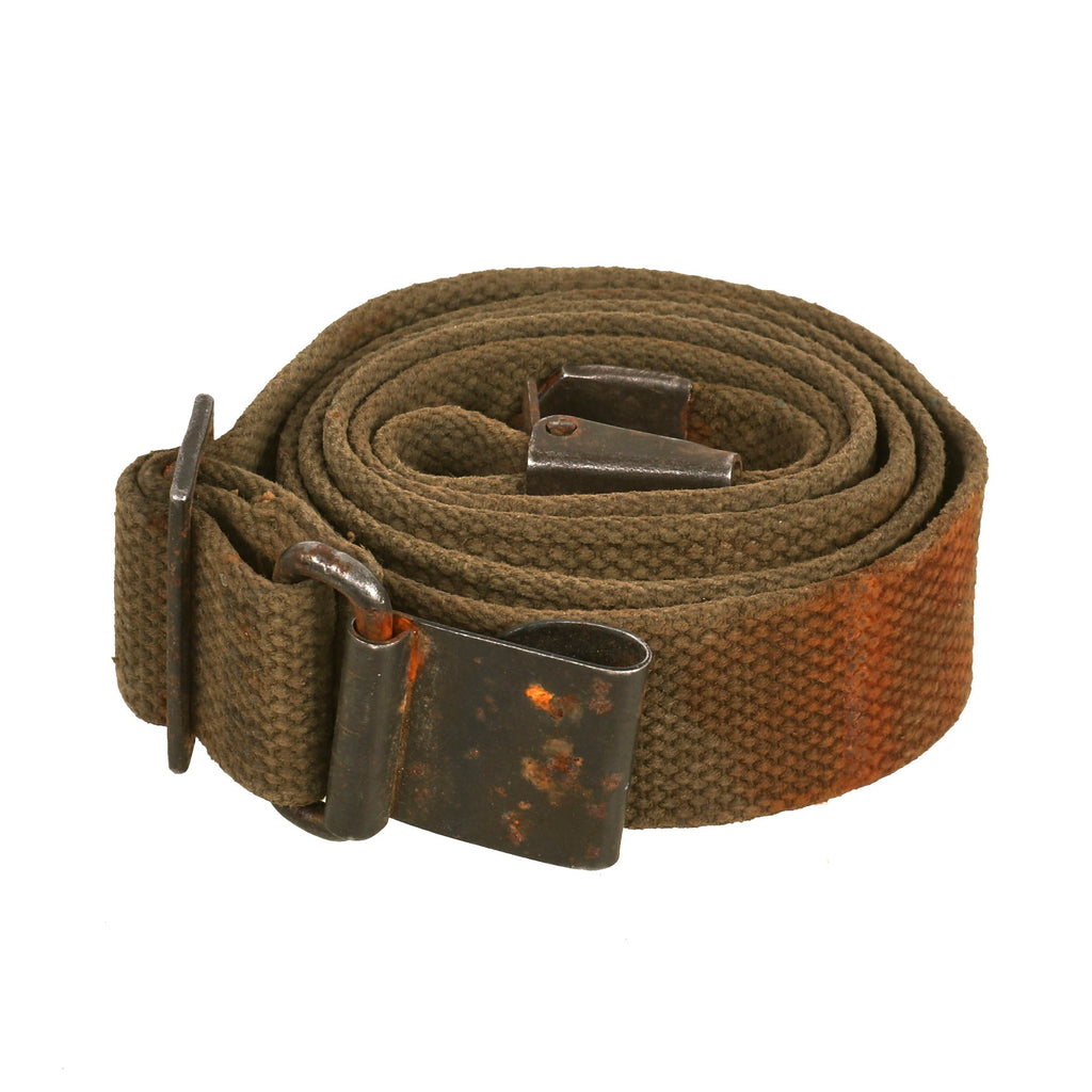 Original U.S. WWII M1 Carbine Rifle Sling with Flat Buckle Original Items