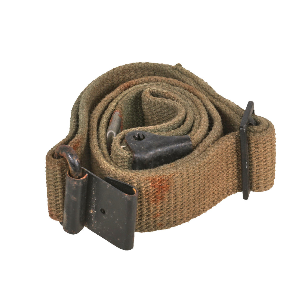 Original U.S. WWII M1 Garand Late War Sling with Ridged Buckle Original Items
