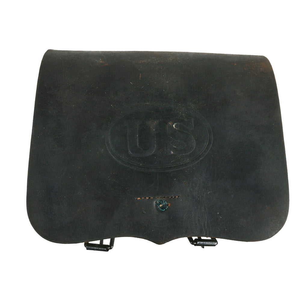 Original U.S. Civil War M1864 .58 Caliber Cartridge Box and Matching Tins - Unissued Original Items
