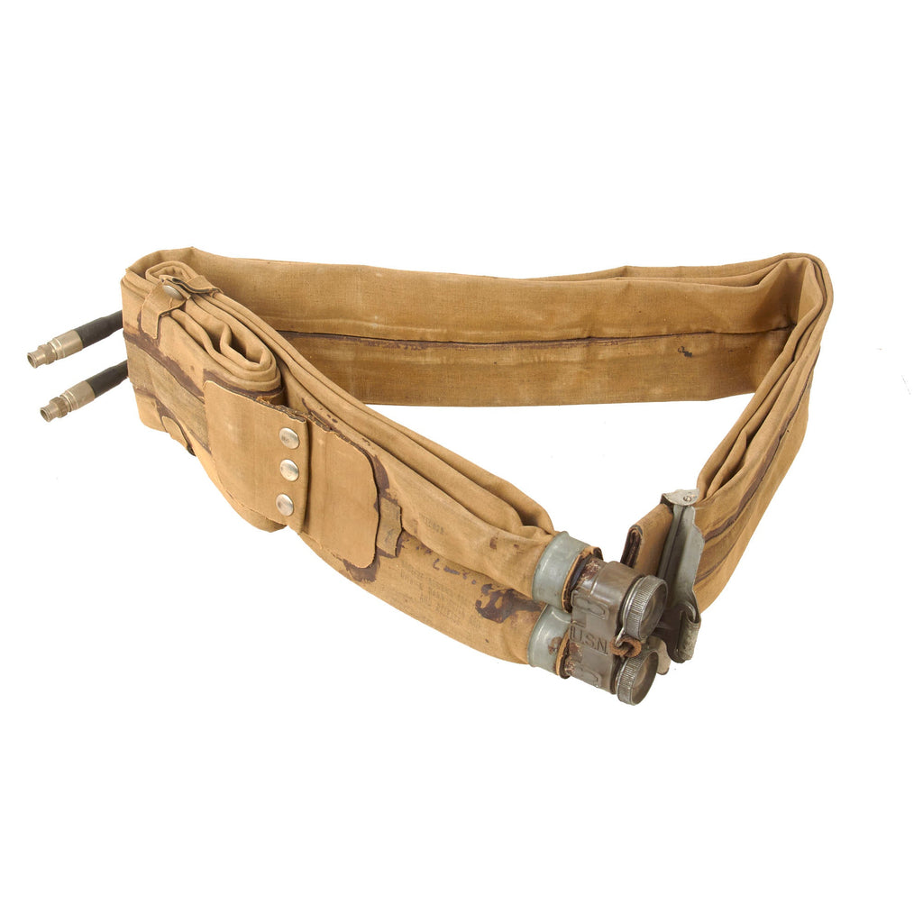 Original U.S. WWII M1926 D-Day Inflatable Flotation Belt Life Preserver by Eagle Rubber - Dated April 1944 Original Items