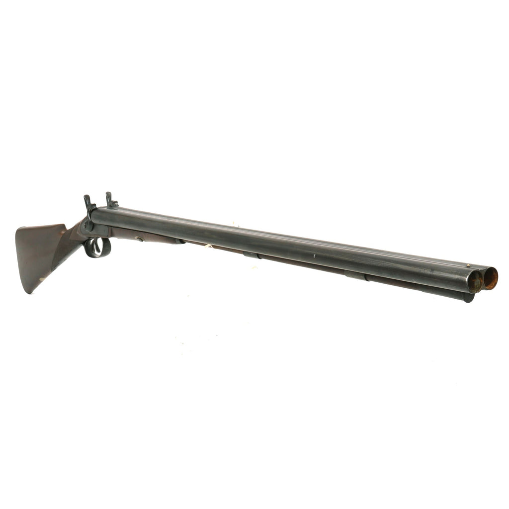 Original Belgian 12 Bore Double Barrel Percussion Fowling Piece with Figured Stock for the U.S. Frontier Market - circa 1850 Original Items
