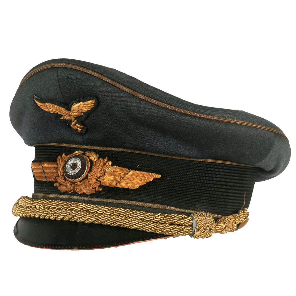 Original Rare German WWII Luftwaffe General Officer's Schirmmütze Visor Cap by EREL - Double Marked Original Items