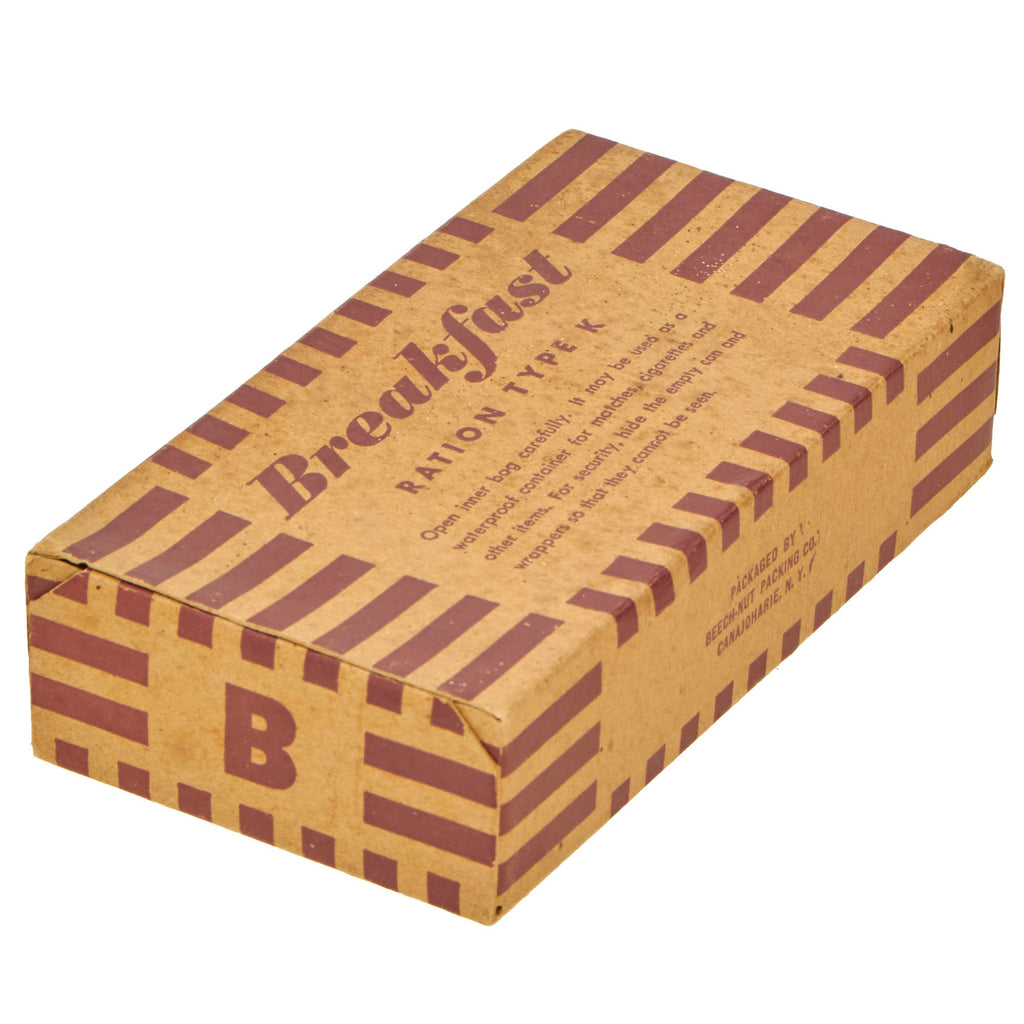 Original U.S. WWII Excellent Condition Sealed K-Ration Morale Series Breakfast Meal Unit by Beech-Nut Packing Co. Original Items