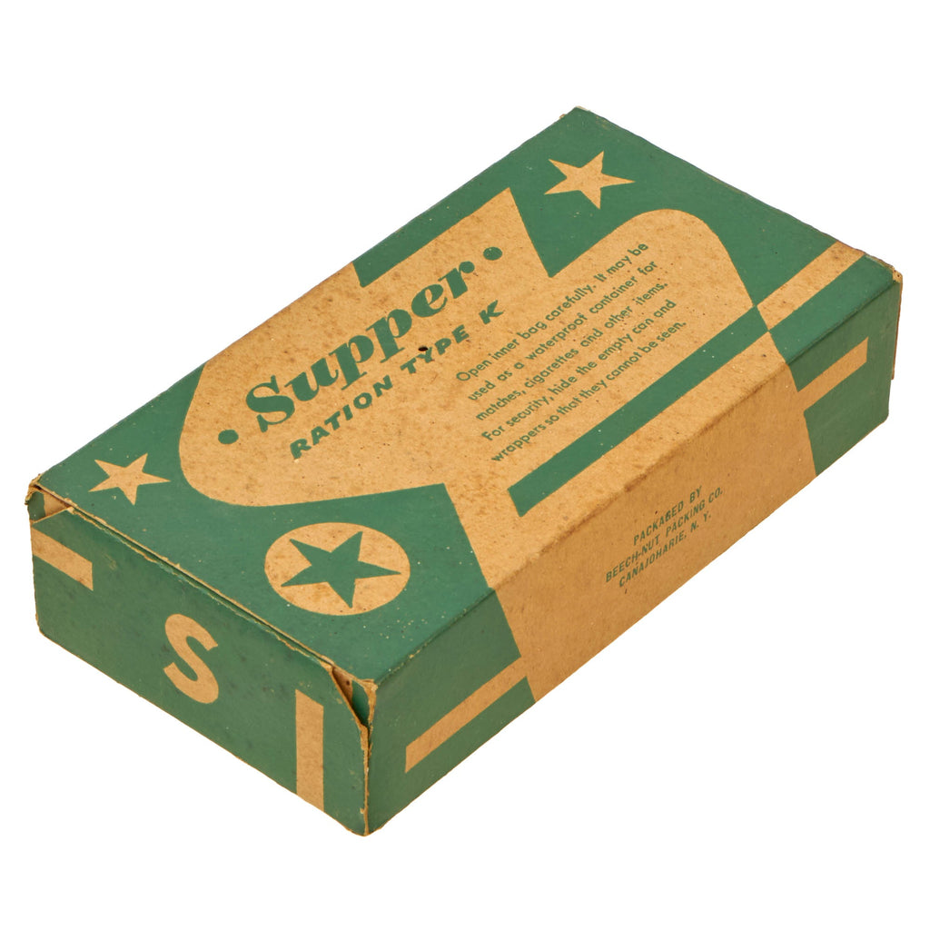 Original U.S. WWII Unopened K-Ration "Morale Series" Supper Meal Unit by the Beech-Nut Packing Company Original Items