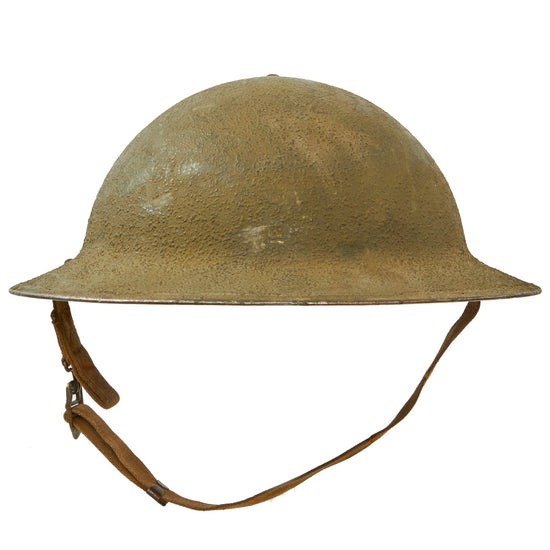 Original U.S. WWII M1917A1 Kelly Helmet with Full Liner and Chinstrap - Made from WWI Doughboy Helmet Original Items