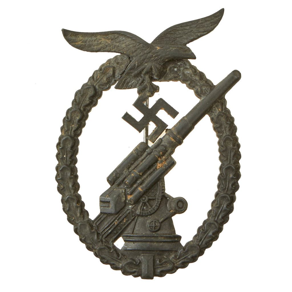 Original German WWII Luftwaffe Anti-Aircraft Flak Battle Badge - Unmarked Original Items