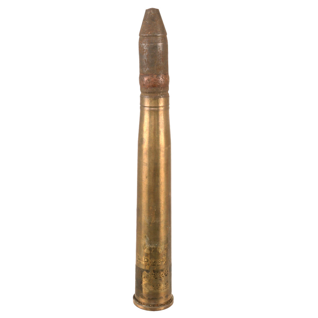 Original German WWII Inert 4cm Flak 28 Bofors Anti-Aircraft Round - Dated 1942 Original Items