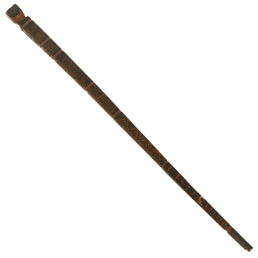 Original German WWII Eastern Front Hand Carved Wolchow Stock Walking Stick Original Items