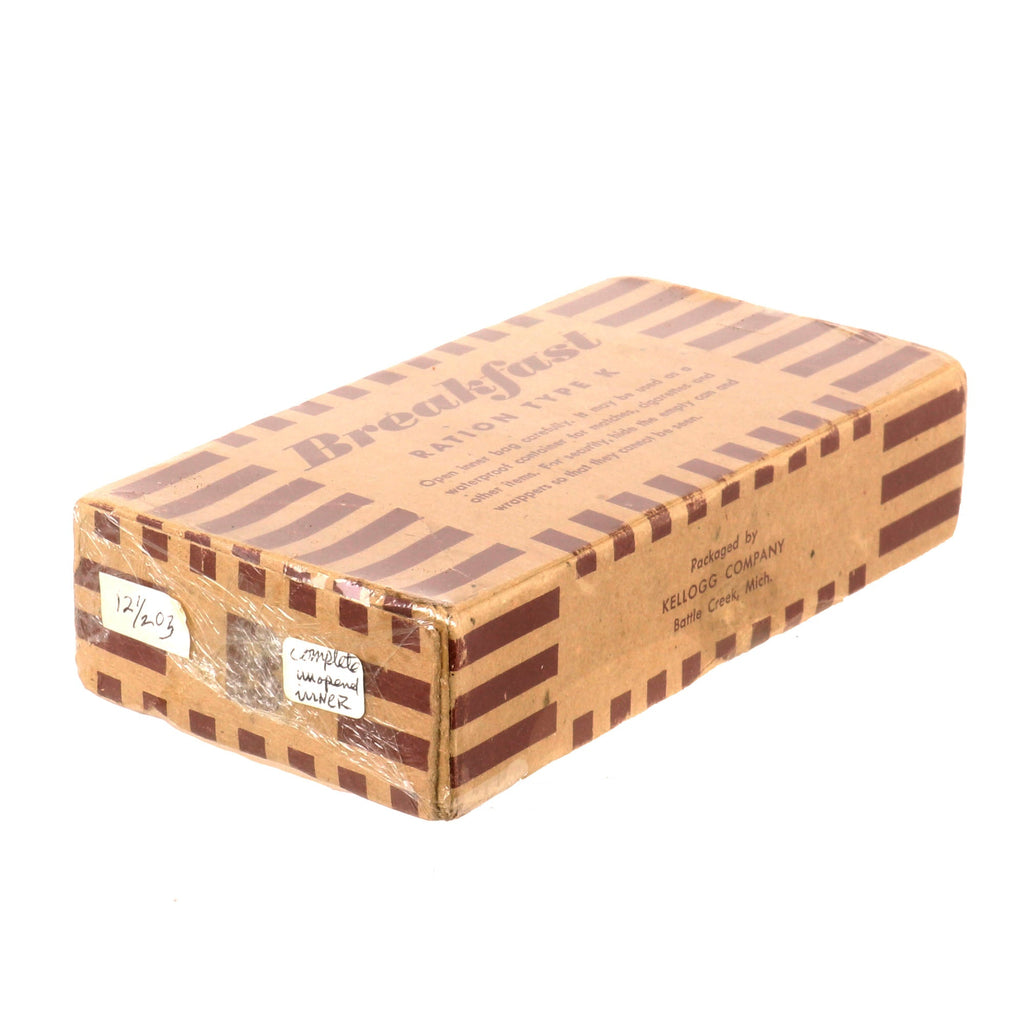 Original U.S. WWII Excellent Condition Sealed K-Ration Morale Series Breakfast Meal Unit by the Kellogg Company Original Items