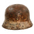 DRAFT Original German WWII Stalingrad Battlefield Dug M35 Relic Snow Camouflage Helmet Shell - Size 68 (Copy) Original Items