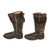 Original German WWII Luftwaffe Fleece-Lined Leather Pilot Flying Boots - Single Zipper Original Items