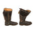 Original German WWII Luftwaffe Fleece-Lined Leather Pilot Flying Boots - Single Zipper Original Items