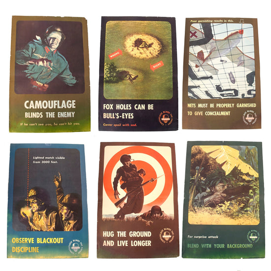 Original U.S. WWII Rare Camouflage Blinds the Enemy Posters - Lot of Six - 13½ x 20” Original Items