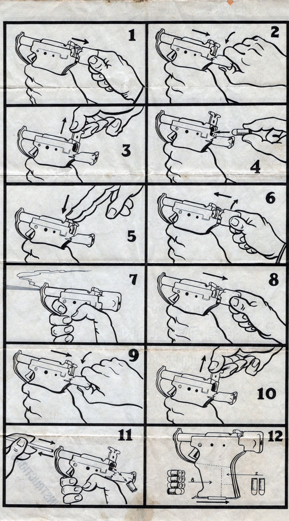 Original U.S. WWII FP-45 Liberator Instruction Sheet - 8 x 14” Original Items