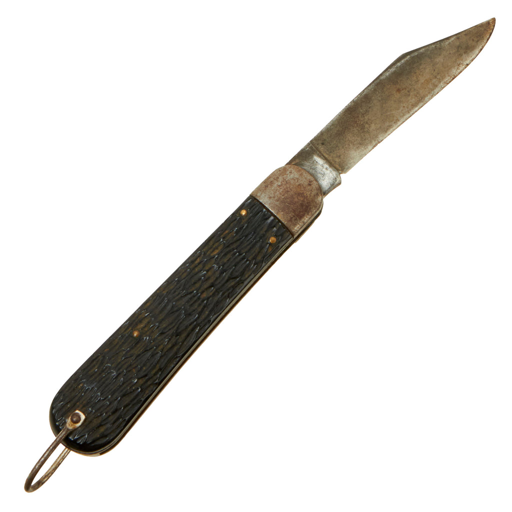 Original U.S. WWII Style Korean War Airborne Schrade Walden NY M2 Pocket Knife with Bail Original Items