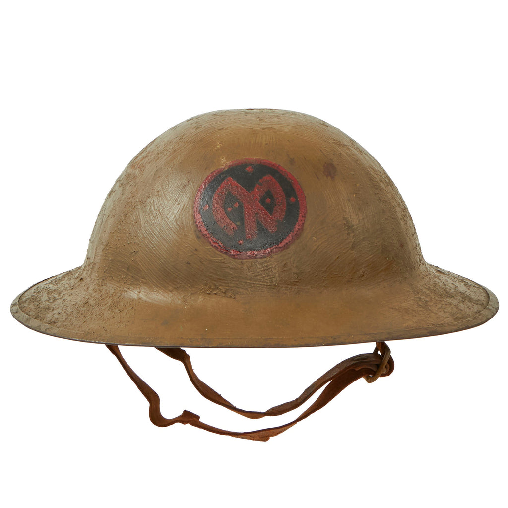 Original U.S. WWI 27th Infantry Division “O'Ryan's Roughnecks” British Made M1917 Doughboy Helmet - Complete Original Items