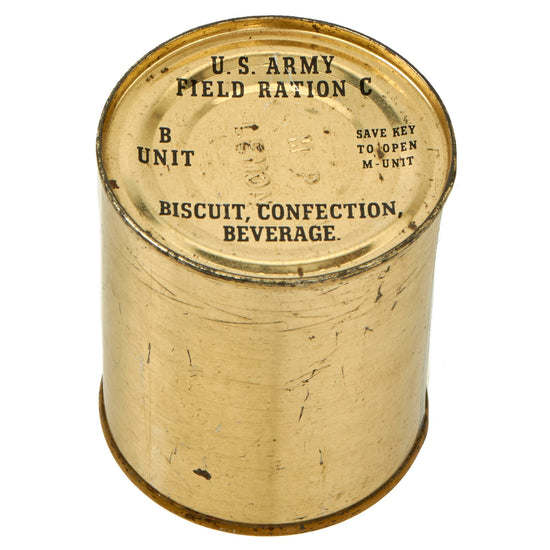 Original U.S. WWII US Army Field Ration C, B Unit With Lemon Powder- Unopened, Mid-War Original Items