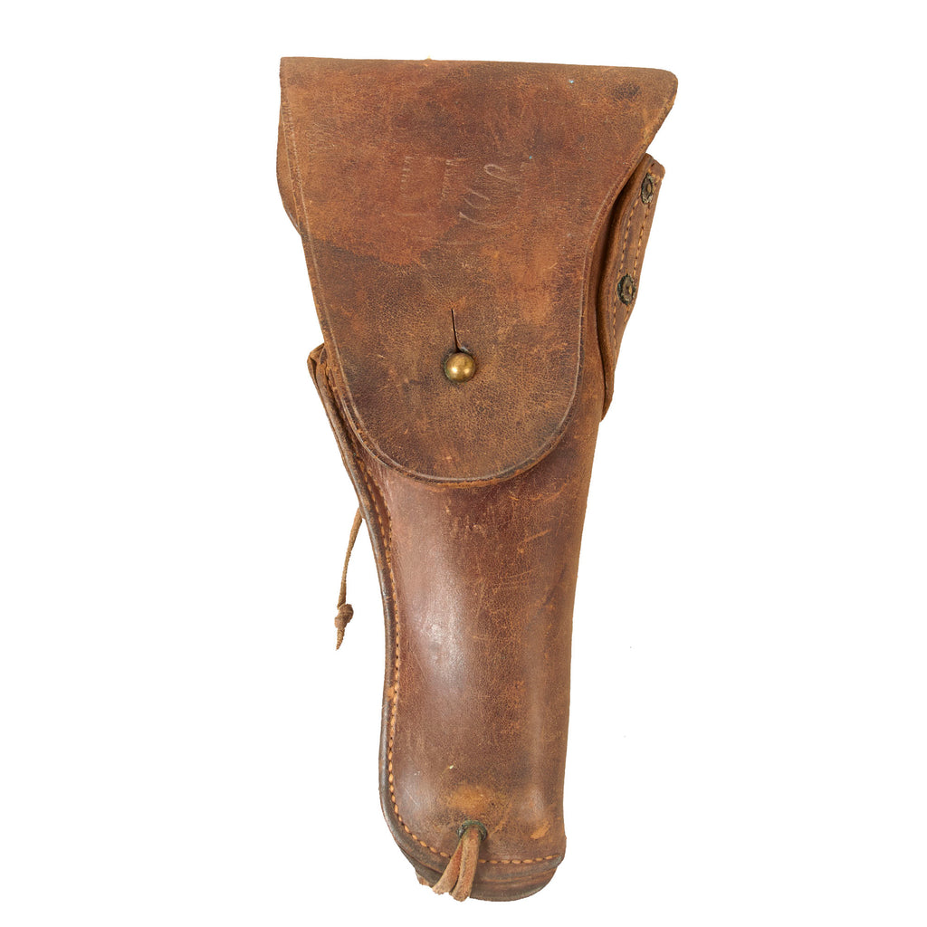 Original U.S. WWI M1916 .45 Colt 1911 Leather Holster by Clinton Saddlery with Braided Leg Tie Down - Dated 1918 Original Items