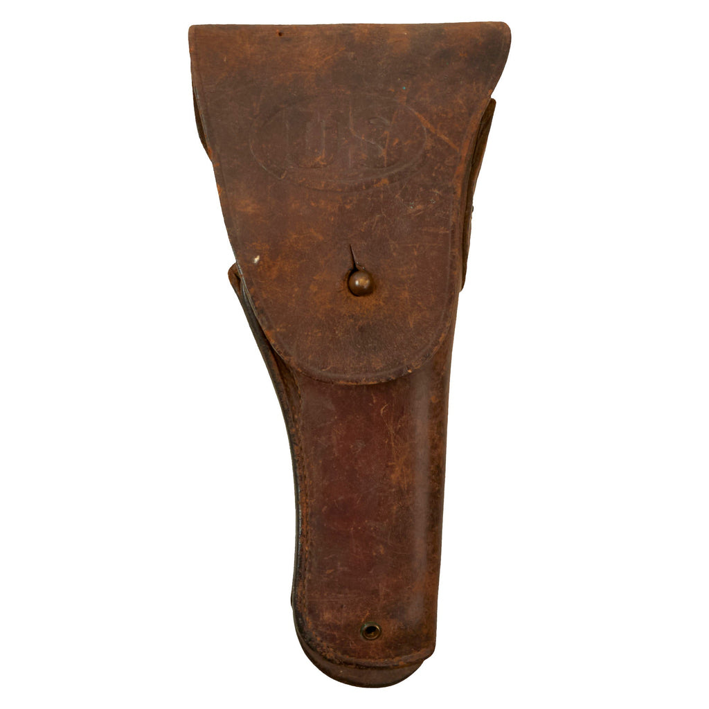 Original U.S. WWI M1916 .45 Leather Holster Made by Rare Maker Keyston Bros. - Inspected by J.R. Original Items