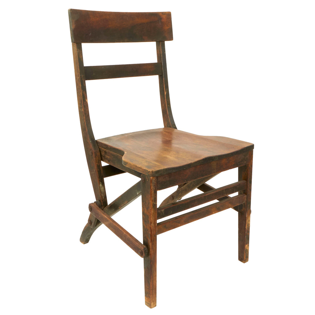Original WWII U.S. Army Air Forces Marked Wooden Folding Chair by Charlotte Chair Co. Original Items