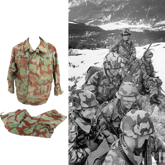 Original German Early Cold War Era West German Circa 1956 Bundeswehr Splinter Camouflage Pattern Field Uniform Set Original Items