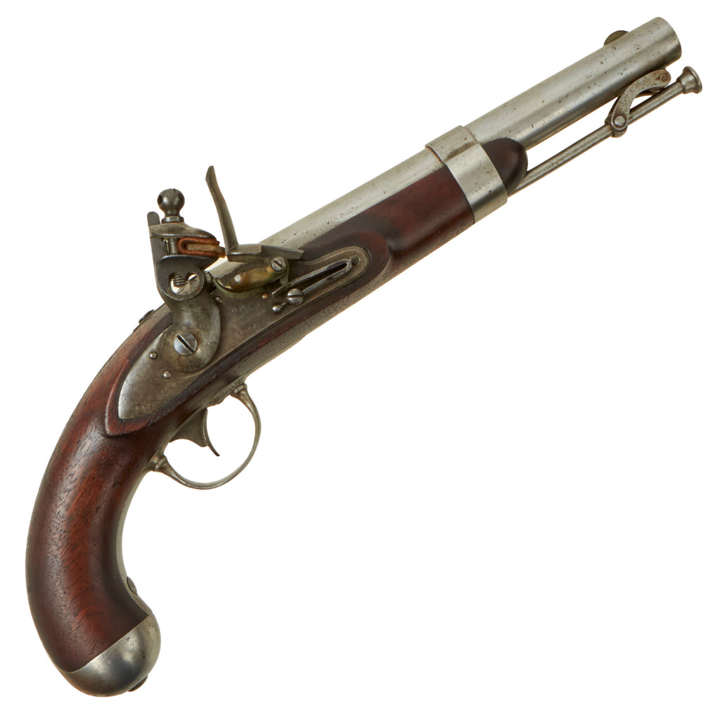 Original U.S. Model 1836 Flintlock Cavalry Pistol by R. Johnson with Cartouches - Unconverted - dated 1839 Original Items