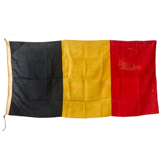 Original Belgian WWII Era Civil Ensign of Belgium Flag 33 ½” x 70 ½” Original Items
