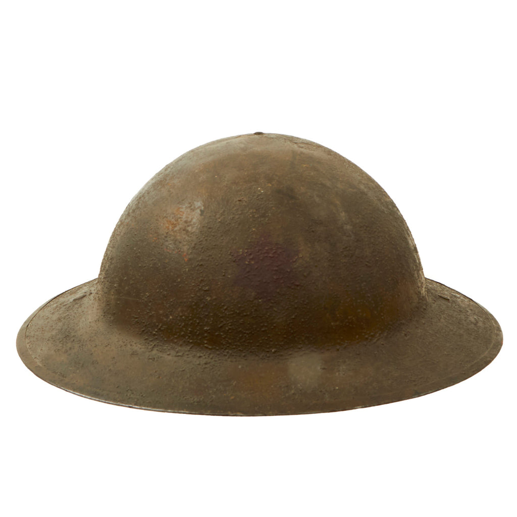 Original U.S. WWI 6th “Sight Seein’ Sixth” Division British-Made Mk. I Doughboy Helmet with Original Paint and Liner Original Items