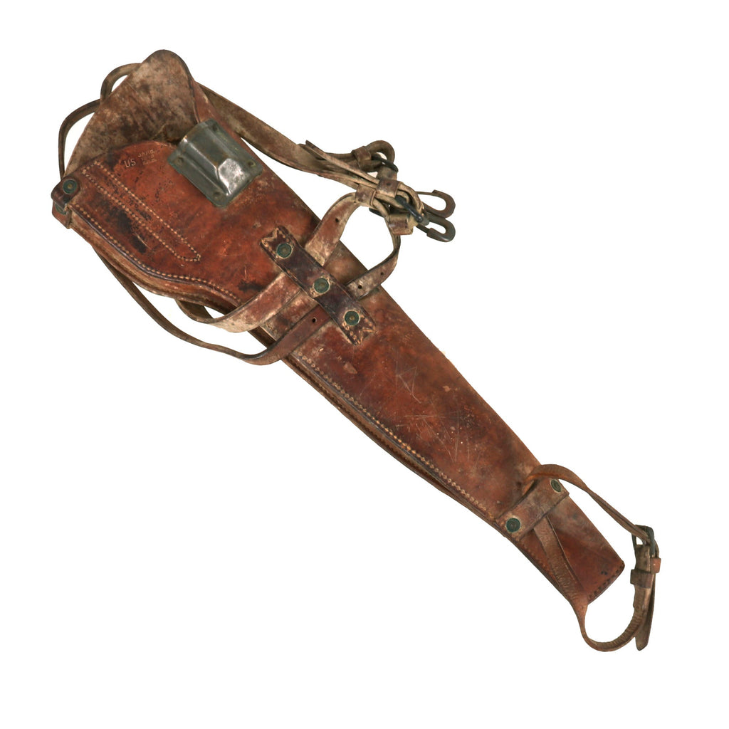 Original U.S. WWII M1 Carbine Leather Scabbard byJeffersonville Quartermaster Depot - Dated 1945 Original Items
