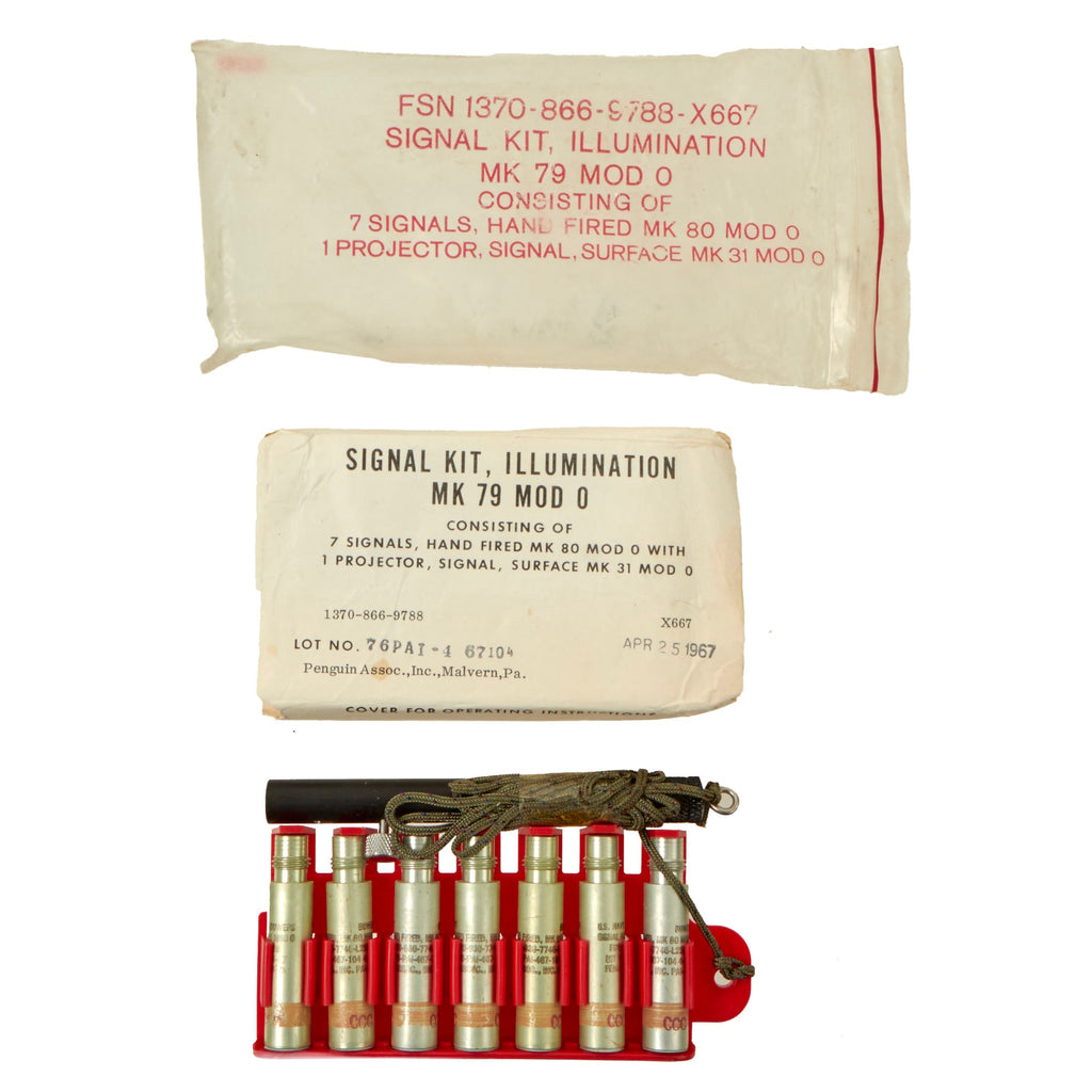 Original U.S. Vietnam War Mk 79 Penflare Set with All Flares Intact - Dated 1967 Original Items