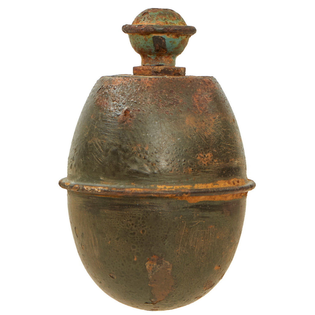 Original German WWII 1943 Dated Model 39 Egg Hand Grenade with Original Fuze - Dated 1941 - Inert Eierhandgranate Original Items