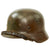 Original German WWII Luftwaffe M40 Overpaint Camouflage Steel Helmet with 55cm Liner and Chinstrap - marked Q62 Original Items
