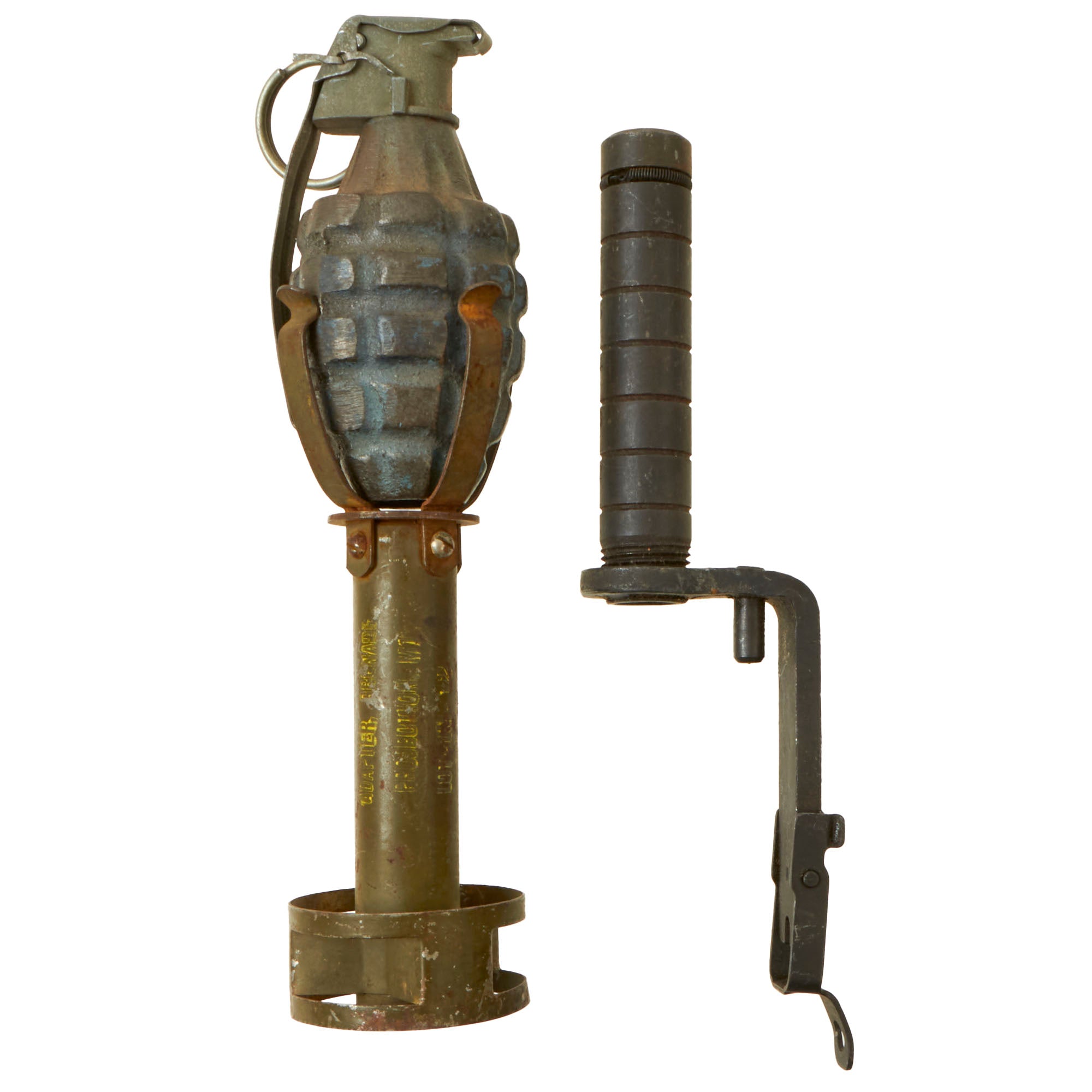 Original U.S. WWII Inert MkII Blue Pineapple Practice Grenade in