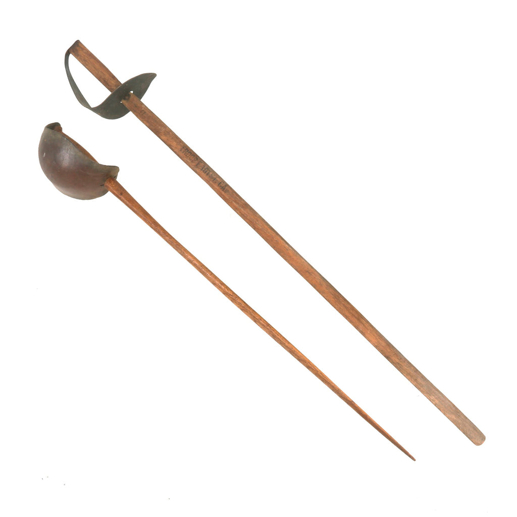 Original U.S. WWI Naval Training Cutlass & M1913 Cavalry Training Sword Marked to 101st Cavalry Regiment Troop F Original Items