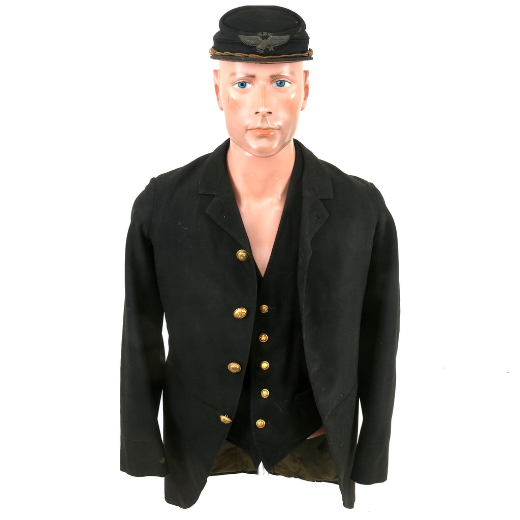 Original U.S. Civil War Grand Army of the Republic Veteran’s Uniform Grouping Jacket, Vest & Kepi with 1909 Gettysburg Memorial Day Program in Pocket - H Derby Original Items